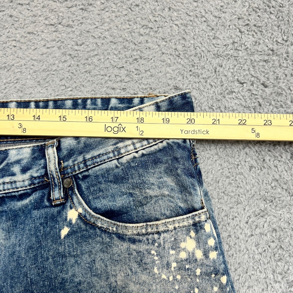 Jordan Craig Jeans Shorts Mens 40 Blue Distressed Denim Bleach Splatter Ripped - Picture 4 of 10